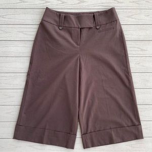 Loft Ann Capri Pants Brown Wide Leg Crop 2